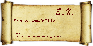 Siska Kamélia névjegykártya